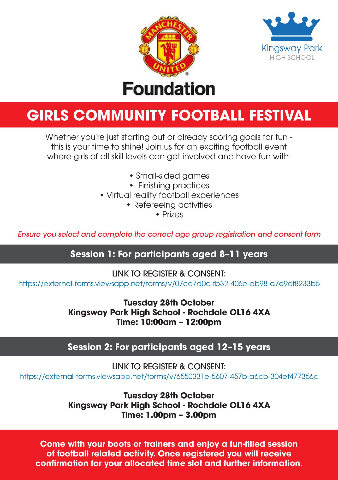 Girls Football Flyer