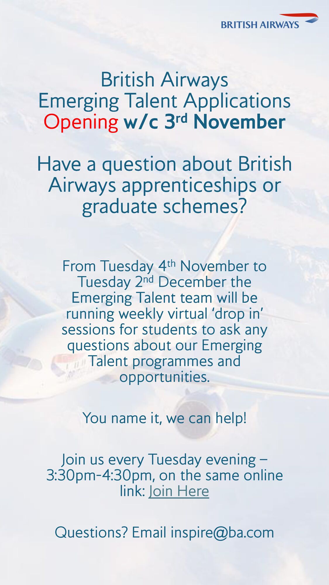 British Airways Drop In Poster 2025